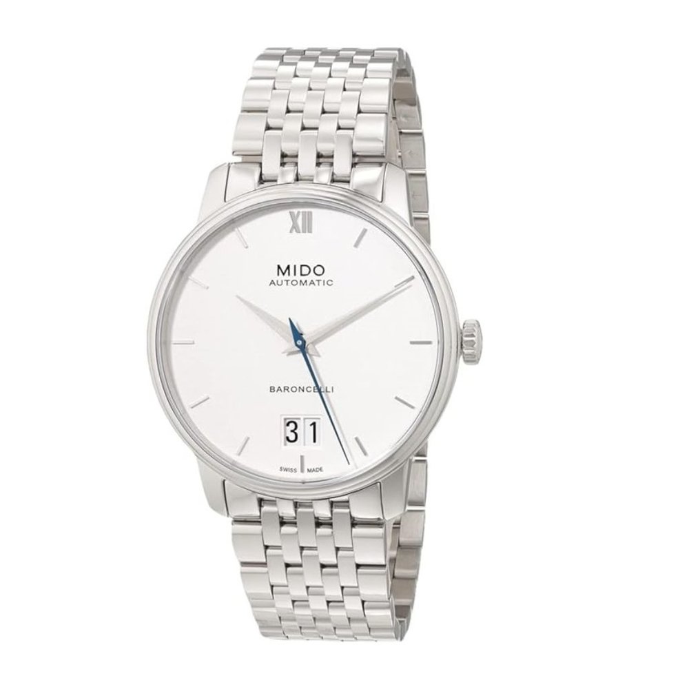 Mido Baroncelli Big Date Swiss Automatic Watch White Dial - Case 40mm
